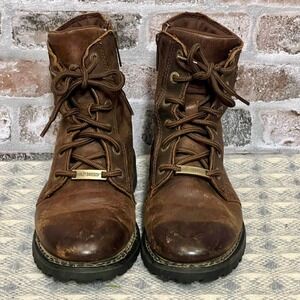 Harley-Davidson Brown Leather Combat Boots
